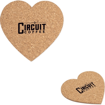 Custom HeartCork Coaster with Logo S21344X