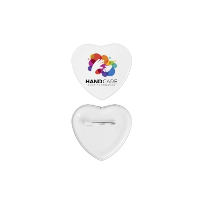 Custom 2 Heart Buttons with Logo S21348X