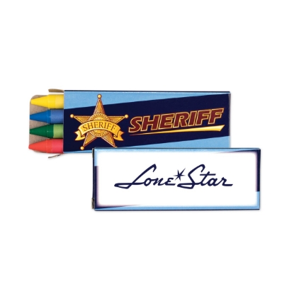 Custom 4 Pack Sheriff Crayons with Logo S24048X