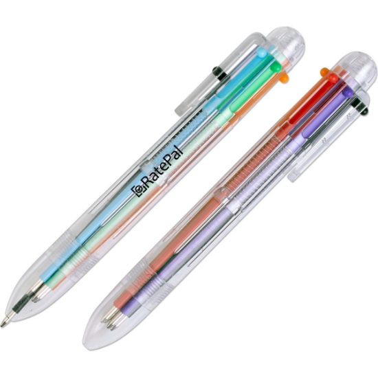 Custom Six Color Pen with Clear Tube with Logo S24083X