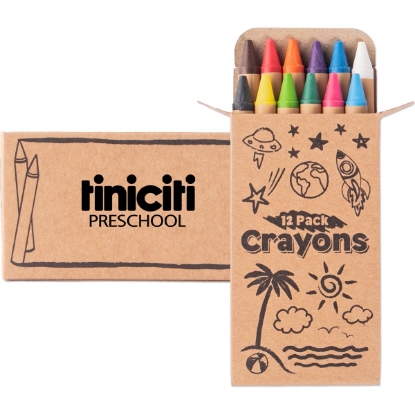 Custom 12 Pack Crayons Kraft Box with Logo S24186X