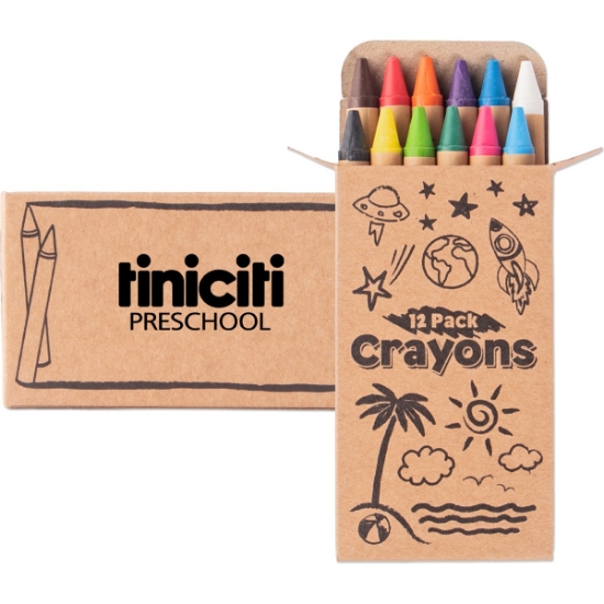 Custom 12 Pack Crayons Kraft Box with Logo S24186X