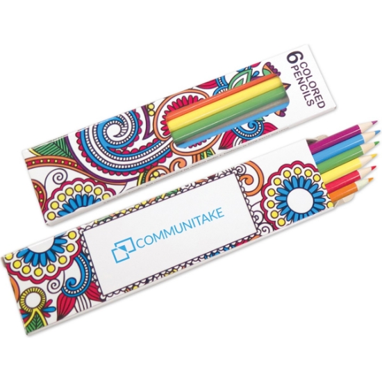 Custom 6 Pack Colored Pencils with Logo S25161X
