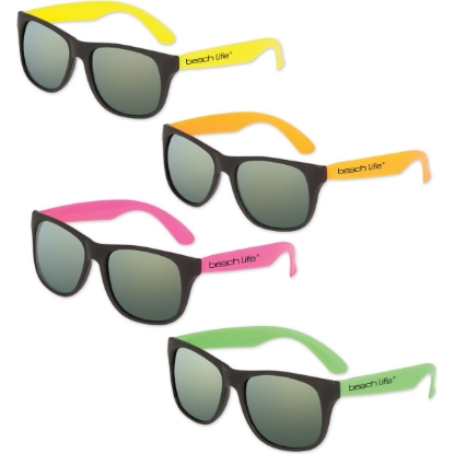 Custom Classic Neon Sunglasses with Mirrored Lenses with Logo S53035X