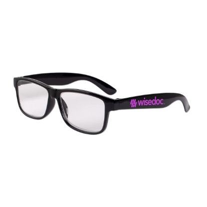 Custom +2.00 Classic Square Frame Reading Glasses with Logo S53234X
