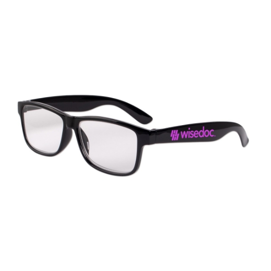Custom +2.00 Classic Square Frame Reading Glasses with Logo S53234X