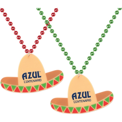 Custom Sombrero Medallion Beads with Logo S55035X