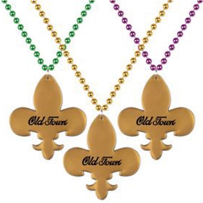 Custom Fleur-de-Lis Medallion Beads with Logo S55036X