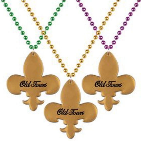 Custom Fleur-de-Lis Medallion Beads with Logo S55036X
