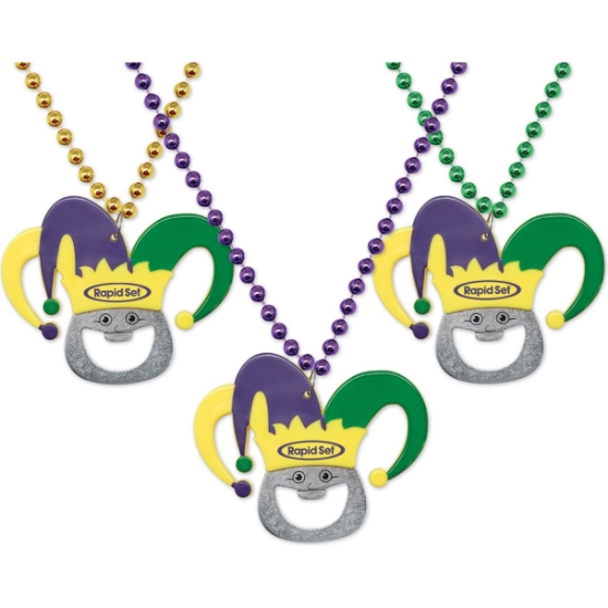 Custom Mardi Gras Bottle Opener Beads with Logo S55113X
