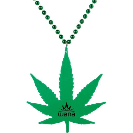 Custom Cannabis Medallion Beads with Logo S55136X