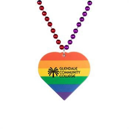 Custom Heart Pride Medallion Beads with Logo S55176X