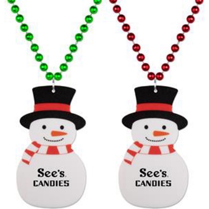 Custom Snowman Medallion Beads with Logo S55178X