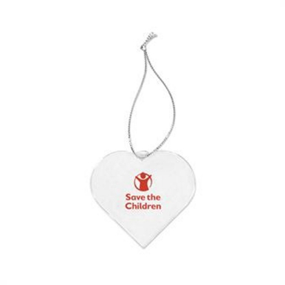 Custom Acrylic Style Heart Ornament with Logo S55182X