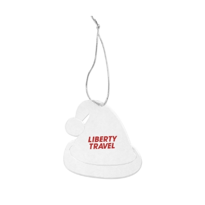 Custom Acrylic Style Santa Hat Ornament with Logo S55188X