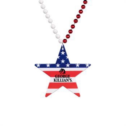 Custom Star Patriotic Medallion Beads with Logo S55199X