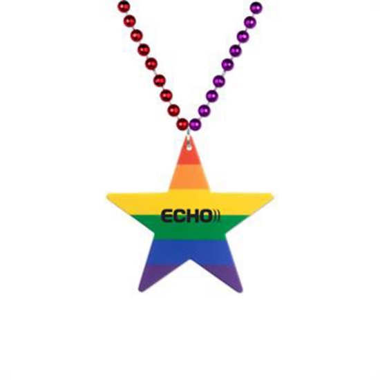 Custom Star Pride Medallion Beads with Logo S55200X