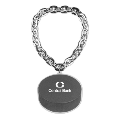 Custom Hockey EVA Puck Medallion with Jumbo Chain with Logo S55210X