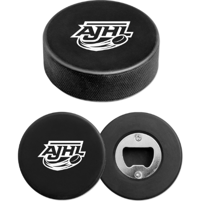 Custom Hockey Puck Bottle Opener with Logo S66050X