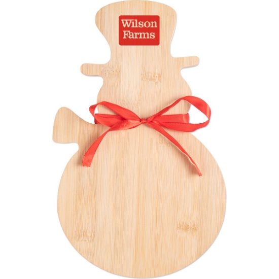 Custom Bamboo Snowman Cutting Board with Logo S6772X
