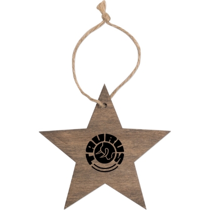 Custom Star Wooden Ornaments with Logo S71412X