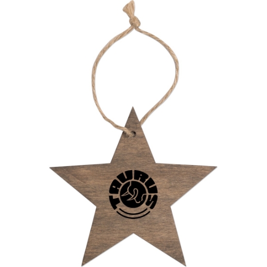 Custom Star Wooden Ornaments with Logo S71412X