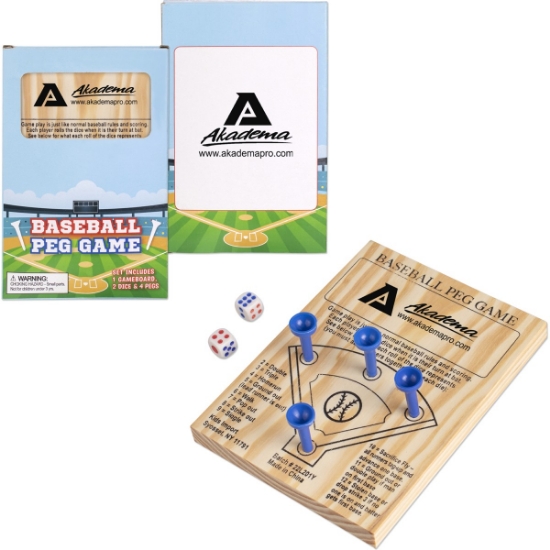 Custom Wooden Baseball Peg Game with Logo S71486X