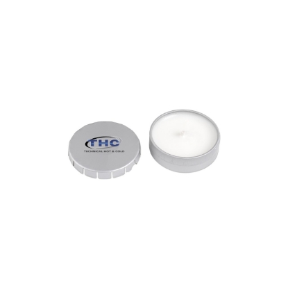 Custom 13g Silver Round Tin Candle with Logo S86012X