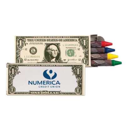 Custom 4 Pack Money Crayons with Logo S9659X