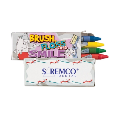 Custom 4 Pack Dental Theme Crayons with Logo S9668X
