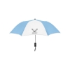 Promotional Elite Compact Folding Umbrella - 2 Color Panels Light Blue/White SBMUMB
