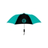 Promotional Elite Compact Folding Umbrella - 2 Color Panels Teal Blue/Black SBMUMB