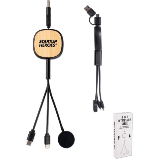 Custom Multi Retractable Charging Cords with Watch Charger with Logo TECH14