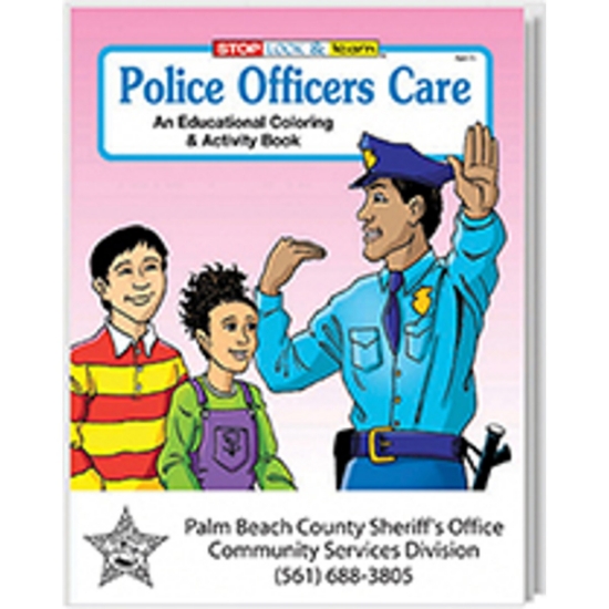 Custom Police Officers Care Coloring Book with Logo WCB1