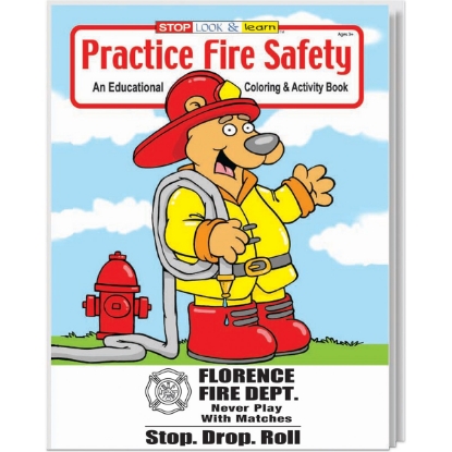 Custom Practice Fire Safety Coloring Book with Logo WCB11