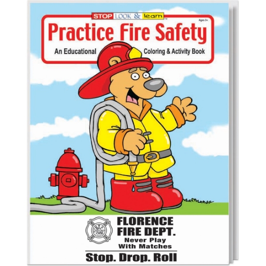 Custom Practice Fire Safety Coloring Book with Logo WCB11