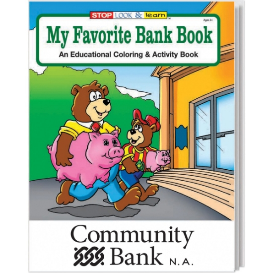 Custom My Favorite Bank Book Coloring Book with Logo WCB12