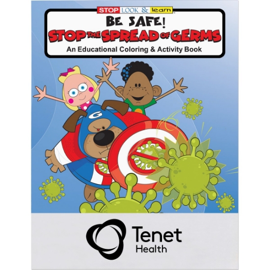 Custom Stop the Spread of Germs Coloring Book with Logo WCB13