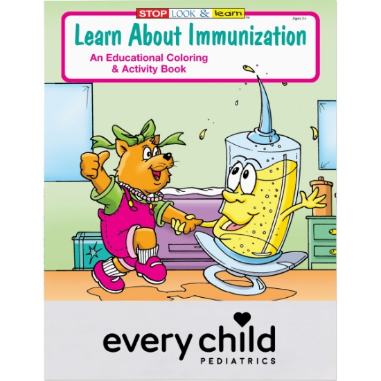 Custom Learn About Immunization Coloring Book with Logo WCB14