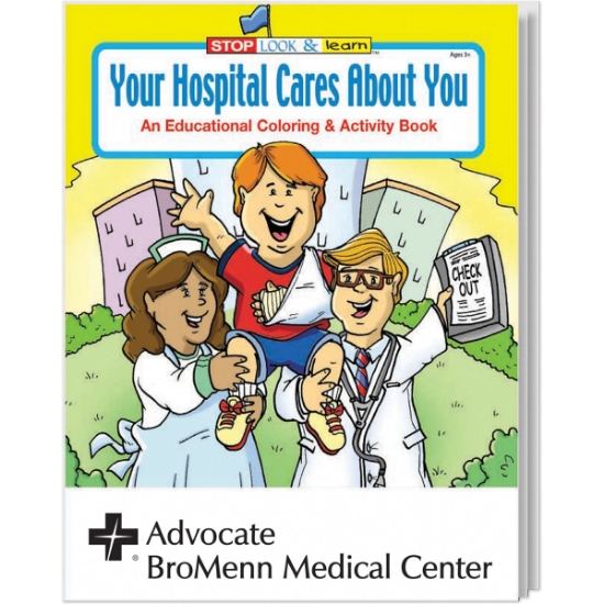 Custom Your Hospital Cares About You Coloring Book with Logo WCB5