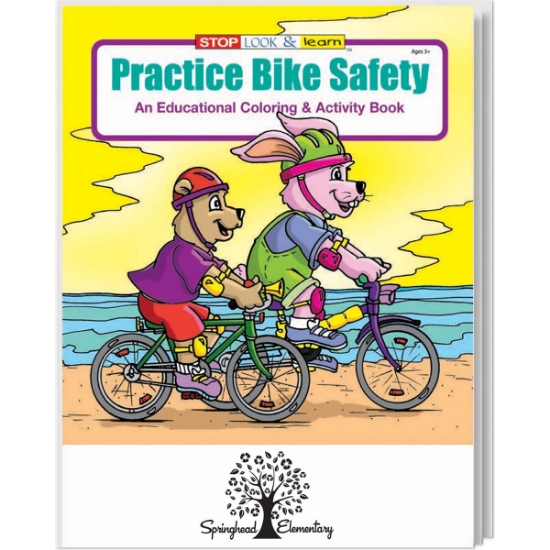 Custom Practice Bike Safety Coloring Book with Logo WCB6