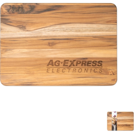 Custom 14 X 10 Teak Wood Cutting Board with Logo WL1557X