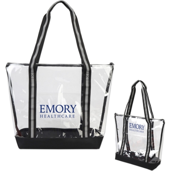 Custom Clear Tote with Zipper with Logo WL1625X