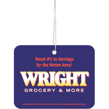 Custom Horizontal Rectangle (Round Corners) Shaped Air Fresheners with Logo WL1775