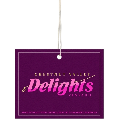 Custom Horizontal Rectangle (Square Corners) Shaped Air Fresheners with Logo WL1776
