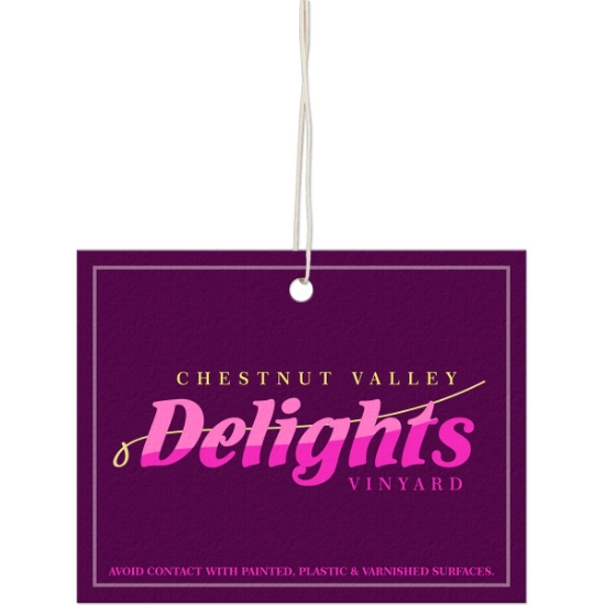 Custom Horizontal Rectangle (Square Corners) Shaped Air Fresheners with Logo WL1776