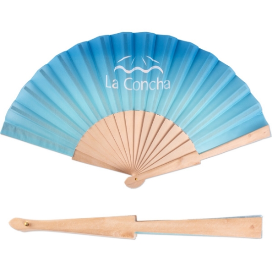 Custom Wood Foldout Fan with Logo WL1833