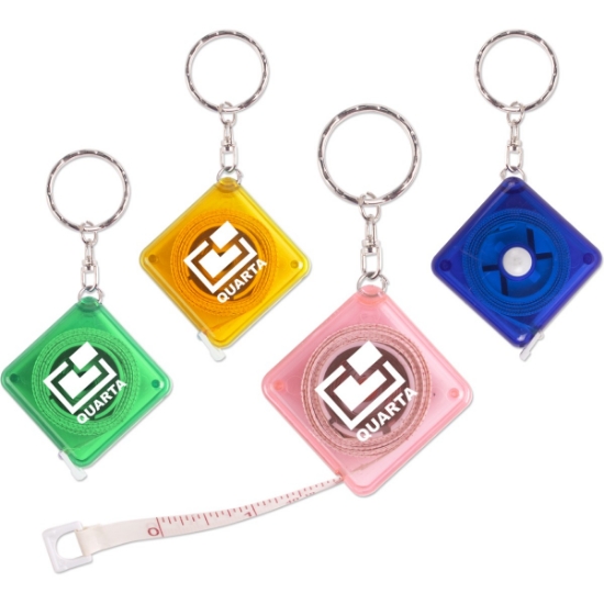 Custom Fiber Tape Measure Keychains with Logo WL2113X