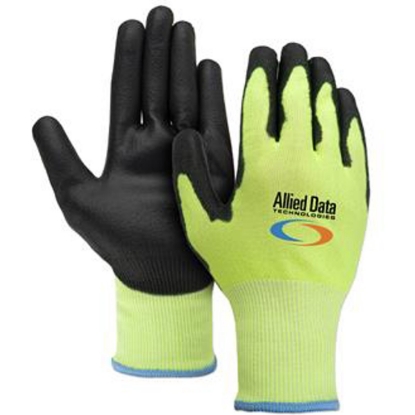 Custom HI-VIZ Cut Resistant A4 Palm Dipped Gloves with Logo WL2142X