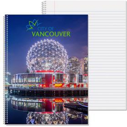 Custom 8 1/2 x 10 1/2 Full Color Composition Notebook- Wide Rules with Logo WL2147X